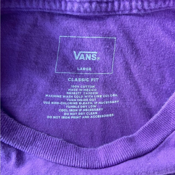 Vans Purple Long Sleeve Tee Retro Style - Size Large - Picture 6 of 6
